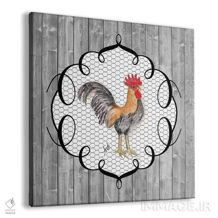 تابلو مدرن خروس روی لانه ۱ اثر اندی متز - نمای پرسپکتیو محصول