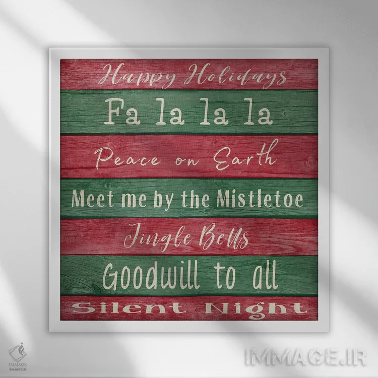 تابلو دکوراتیو سرودهای تعطیلات ۱ اثر اندی متز - نمای قابدار سفید