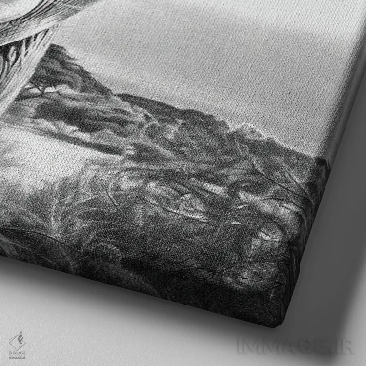 تابلو دکوراتیو غول پیکر اثر میرو گراباورشاک - نمای نزدیک بافت بوم