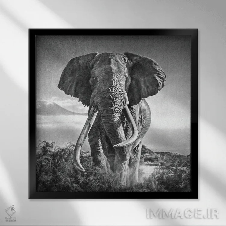 تابلو دکوراتیو غول پیکر اثر میرو گراباورشاک - نمای قابدار مشکی