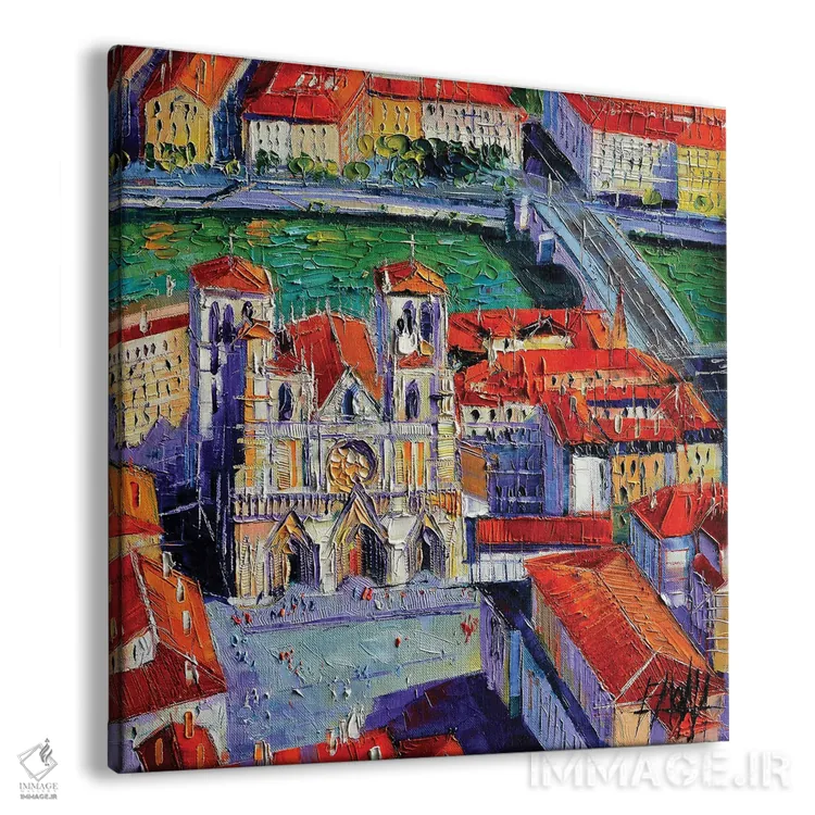 تابلو دکوراتیو نمای کلیسای سنت ژان، لیون اثر مونا ادولسکو - نمای پرسپکتیو محصول