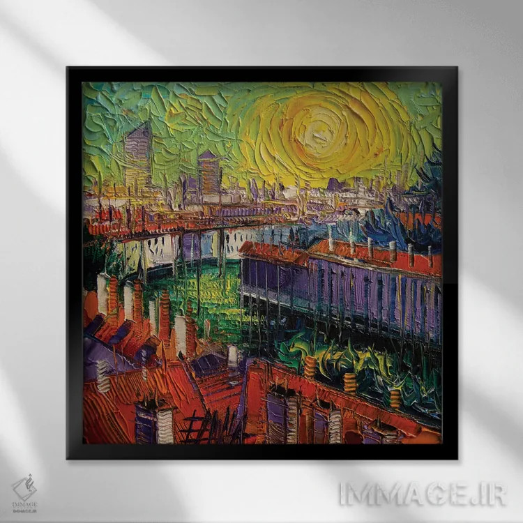 تابلو دکوراتیو تابستانی در لیون اثر مونا ادولسکو - نمای قابدار مشکی