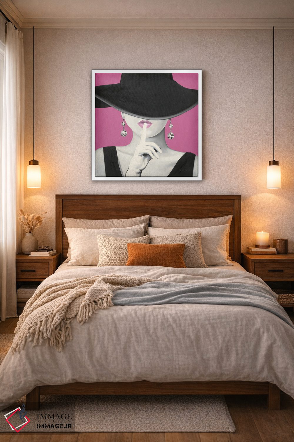 تابلو دکوراتیو کلاه شیک ۱ - صورتی اثر مارکو فابیانو - D4W