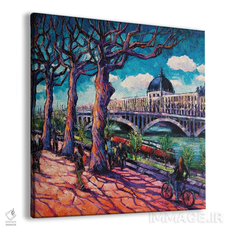 تابلو دکوراتیو پیاده روی در کنار رون اثر مونا ادولسکو - نمای پرسپکتیو محصول