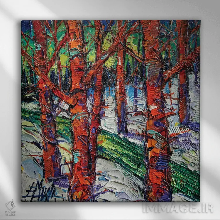 تابلو دکوراتیو جنگل افسون شده اثر مونا ادولسکو - نمای روبهرو روی دیوار