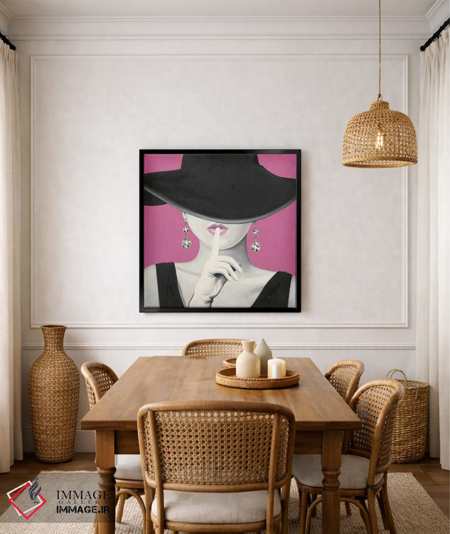 تابلو دکوراتیو کلاه شیک ۱ - صورتی اثر مارکو فابیانو - D6B