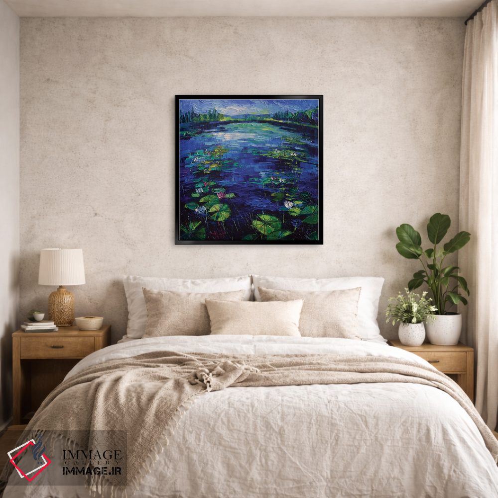 تابلو دکوراتیو جادوی نیلوفرهای آبی اثر مونا ادولسکو - D5B