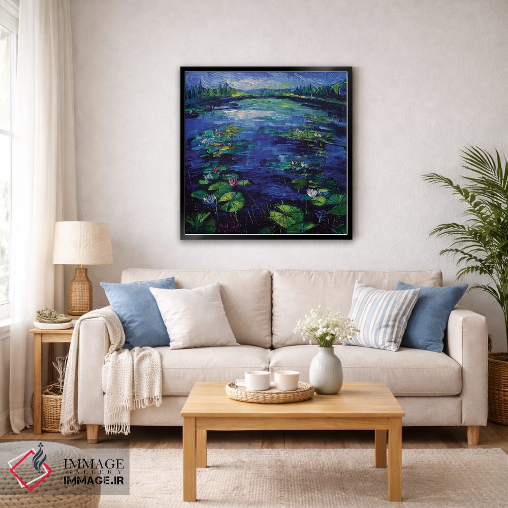 تابلو دکوراتیو جادوی نیلوفرهای آبی اثر مونا ادولسکو - D6B