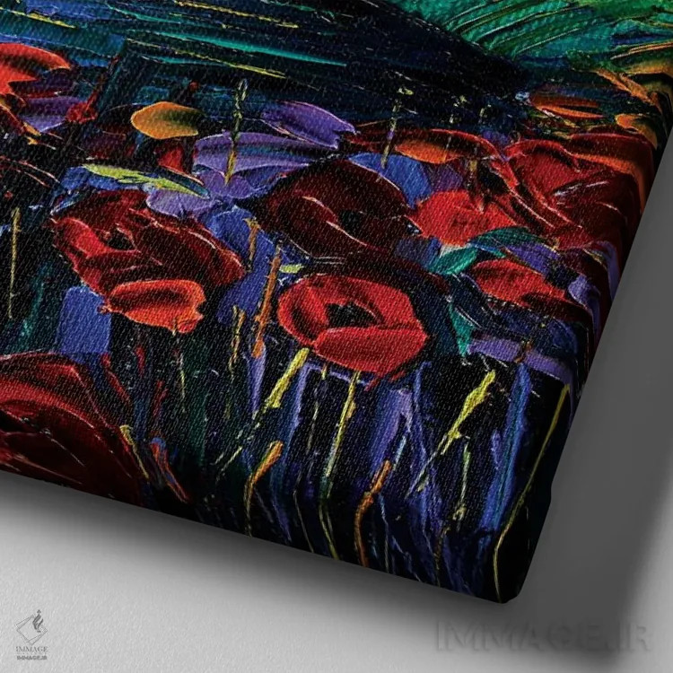 تابلو دکوراتیو شب جادویی اثر مونا ادولسکو - نمای نزدیک بافت بوم