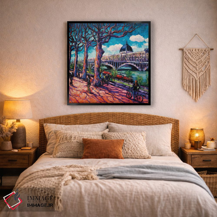 تابلو دکوراتیو پیاده روی در کنار رون اثر مونا ادولسکو - D3B