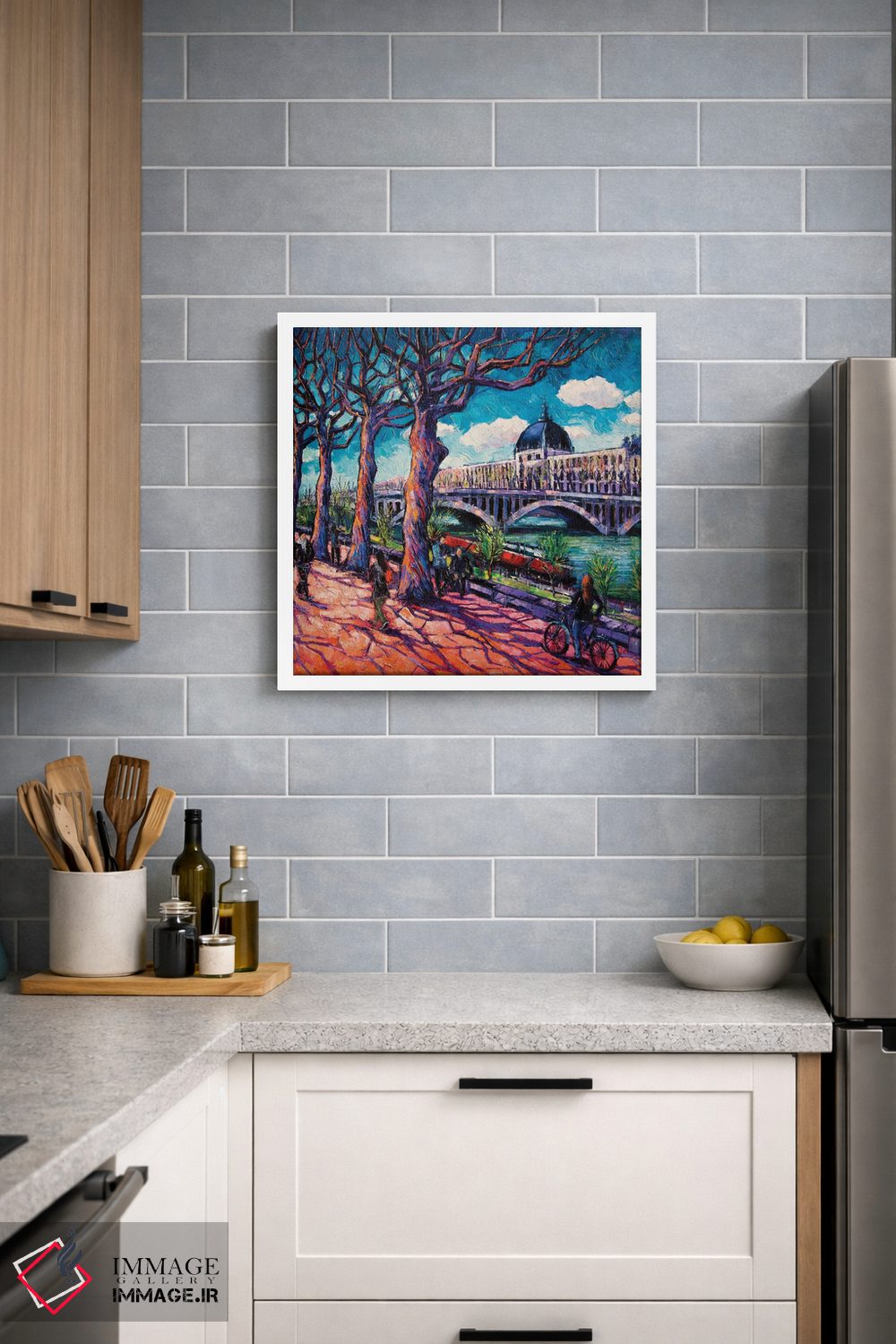 تابلو دکوراتیو پیاده روی در کنار رون اثر مونا ادولسکو - D2W