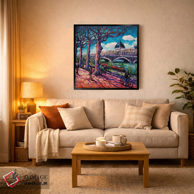 تابلو دکوراتیو پیاده روی در کنار رون اثر مونا ادولسکو - D4B