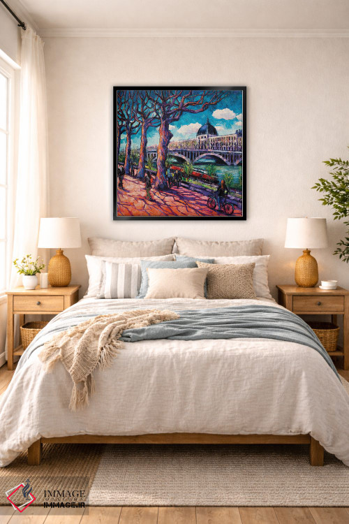 تابلو دکوراتیو پیاده روی در کنار رون اثر مونا ادولسکو - D6B