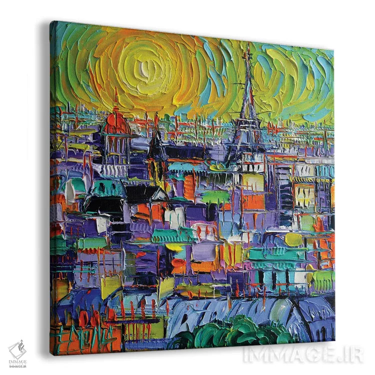 تابلو دکوراتیو نمای پاریس از برج های نوتردام اثر مونا ادولسکو - نمای پرسپکتیو محصول