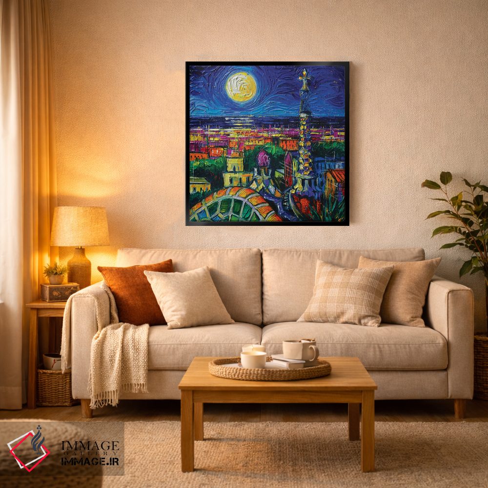 تابلو دکوراتیو ماه کامل بارسلونا اثر مونا ادولسکو - D3B