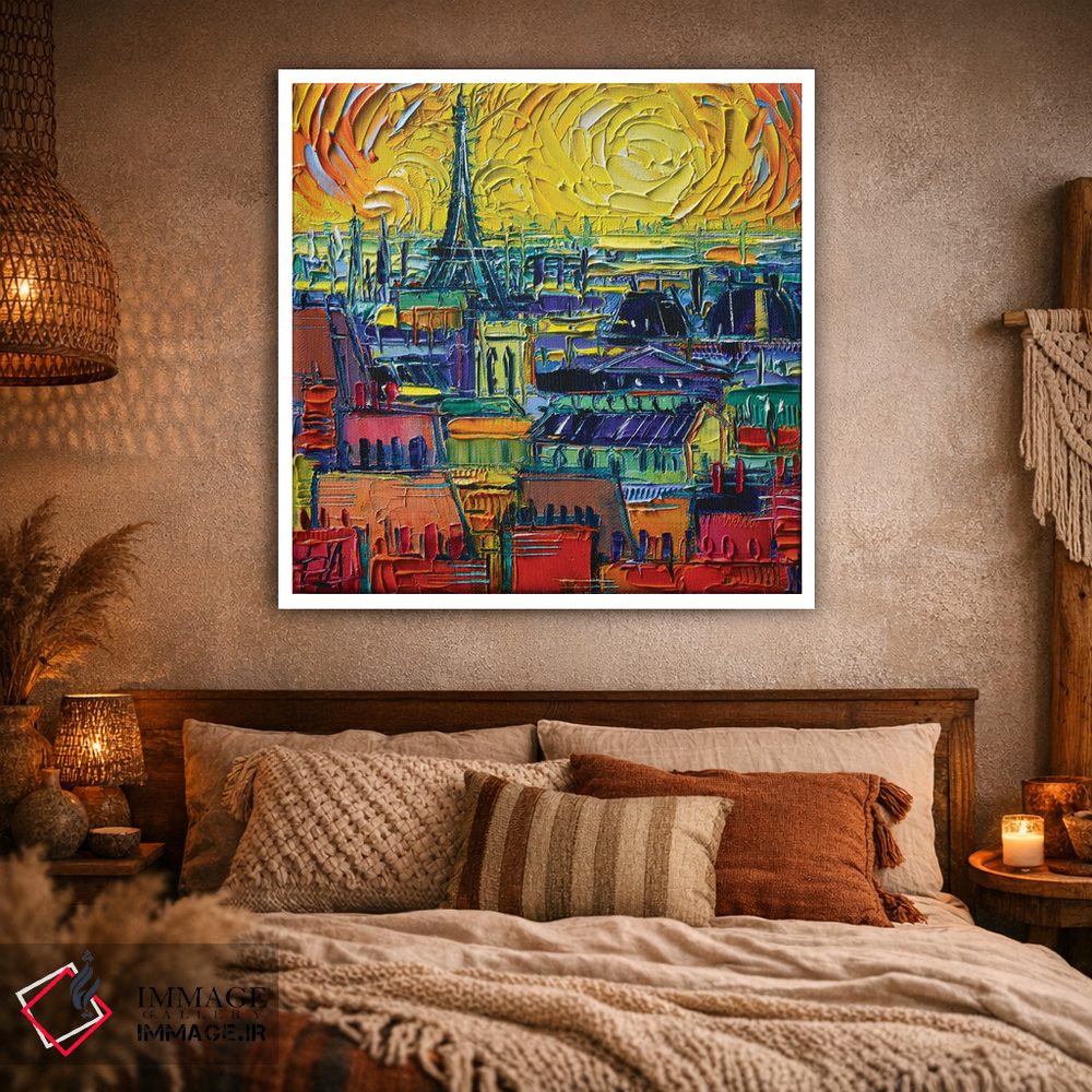 تابلو دکوراتیو نمای پشت بام های پاریس از پمپیدو اثر مونا ادولسکو - D1W