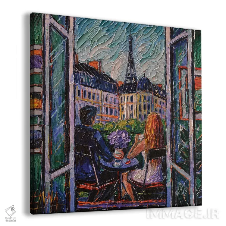 تابلو دکوراتیو بالکن پاریسی اثر مونا ادولسکو - نمای پرسپکتیو محصول