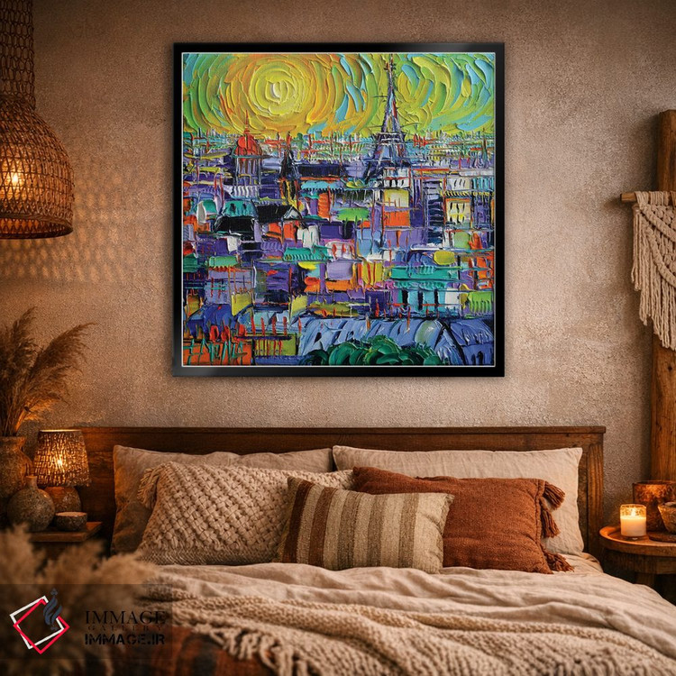 تابلو دکوراتیو نمای پاریس از برج های نوتردام اثر مونا ادولسکو - D1B