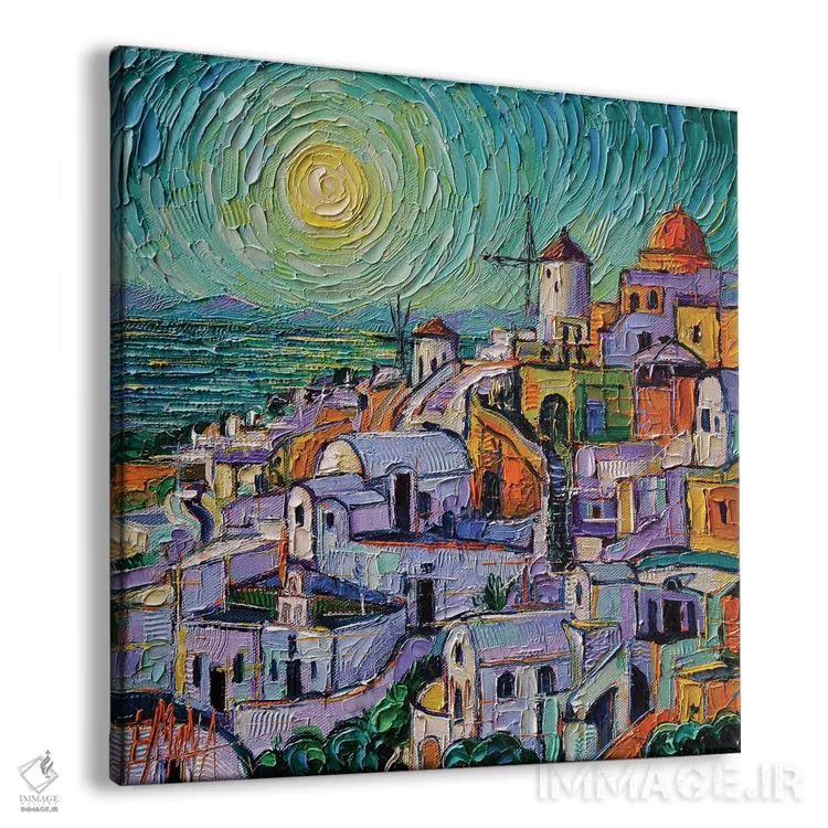 تابلو دکوراتیو جادوی سانتورینی اثر مونا ادولسکو - نمای پرسپکتیو محصول