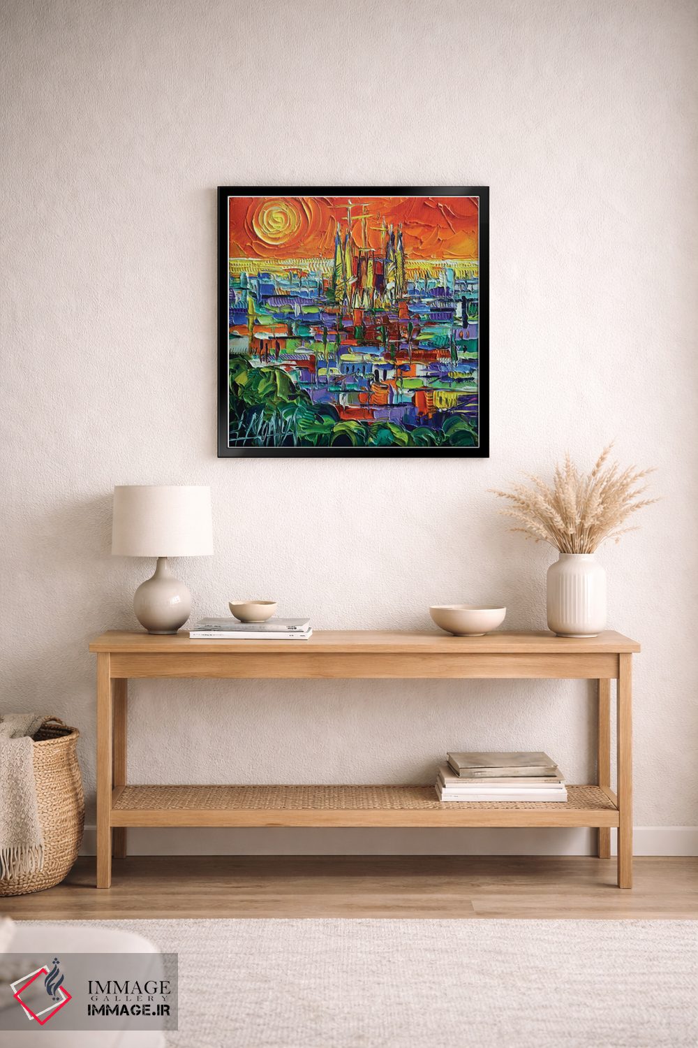 تابلو دکوراتیو منظره بارسلون اثر مونا ادولسکو - D2B