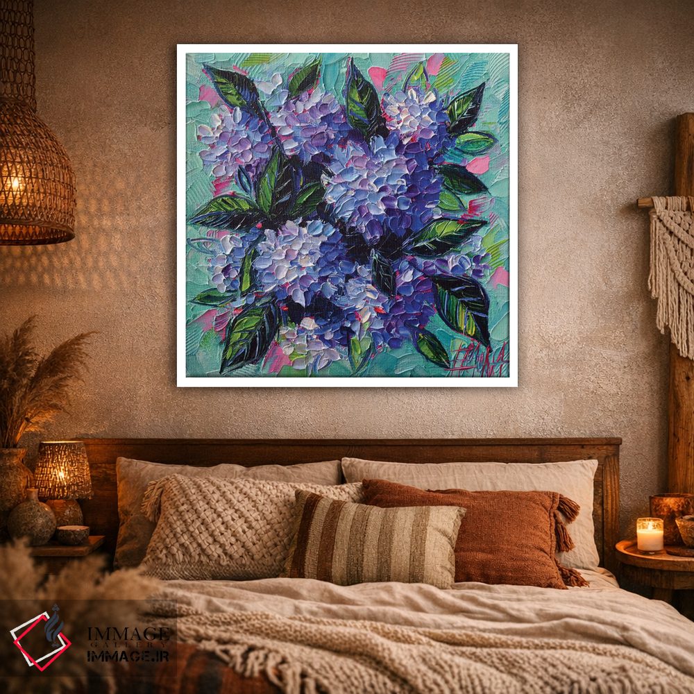 تابلو دکوراتیو عشق هورتانسیاها اثر مونا ادولسکو - D1W