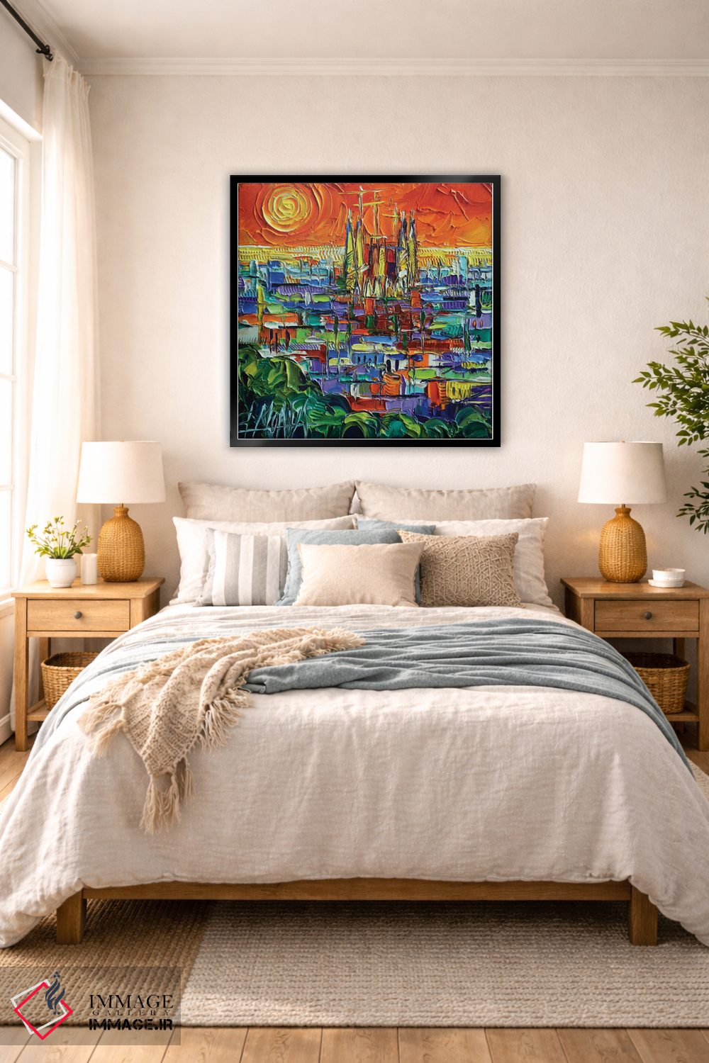 تابلو دکوراتیو منظره بارسلون اثر مونا ادولسکو - D6B