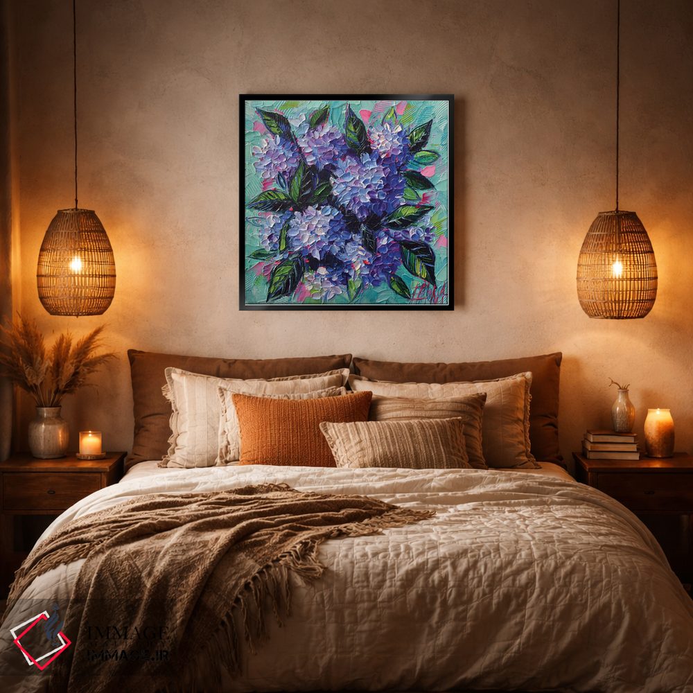 تابلو دکوراتیو عشق هورتانسیاها اثر مونا ادولسکو - D6B