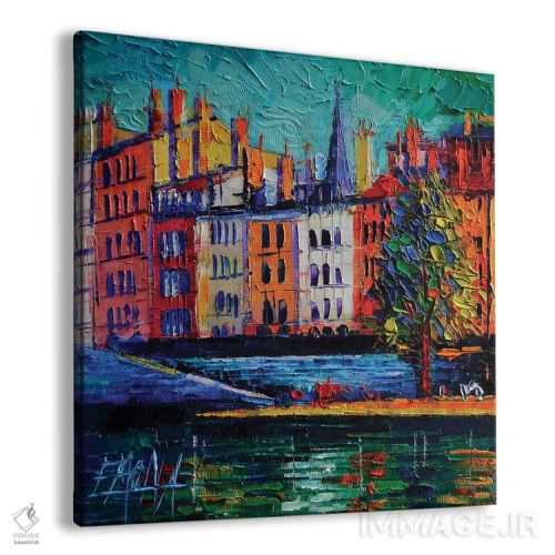 تابلو دکوراتیو ساحل رنگارنگ در لیون فرانسه اثر مونا ادولسکو - نمای پرسپکتیو محصول