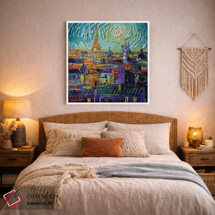 تابلو دکوراتیو پشت بام های رنگارنگ پاریس اثر مونا ادولسکو - D2W