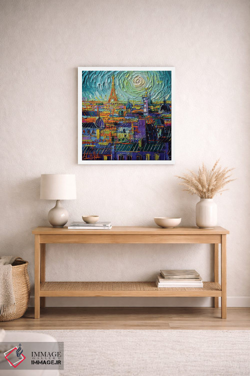 تابلو دکوراتیو پشت بام های رنگارنگ پاریس اثر مونا ادولسکو - D3W