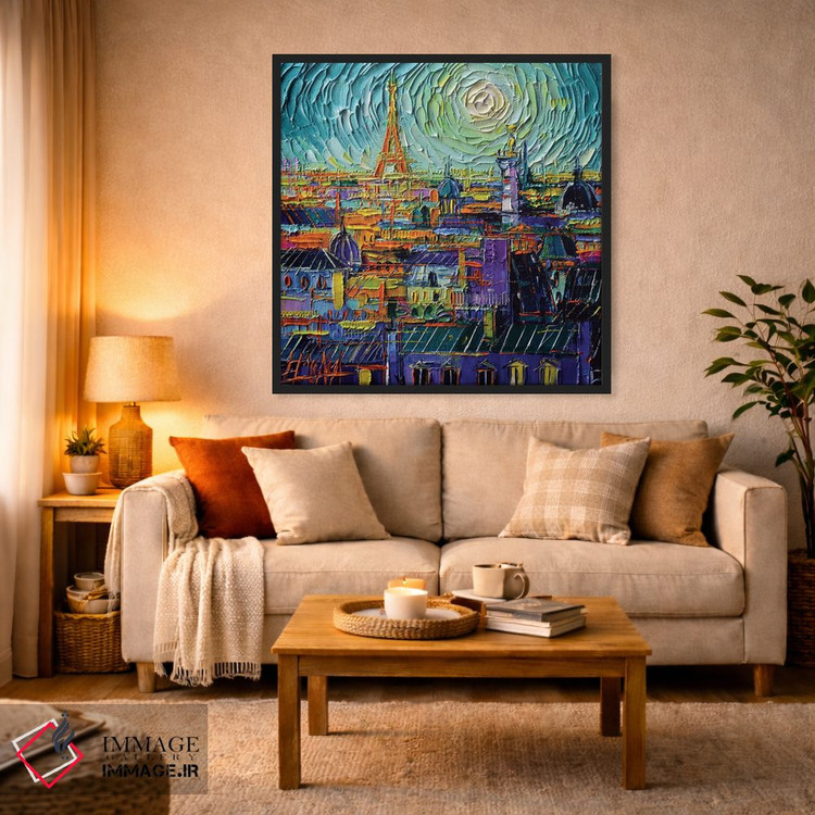 تابلو دکوراتیو پشت بام های رنگارنگ پاریس اثر مونا ادولسکو - D4B