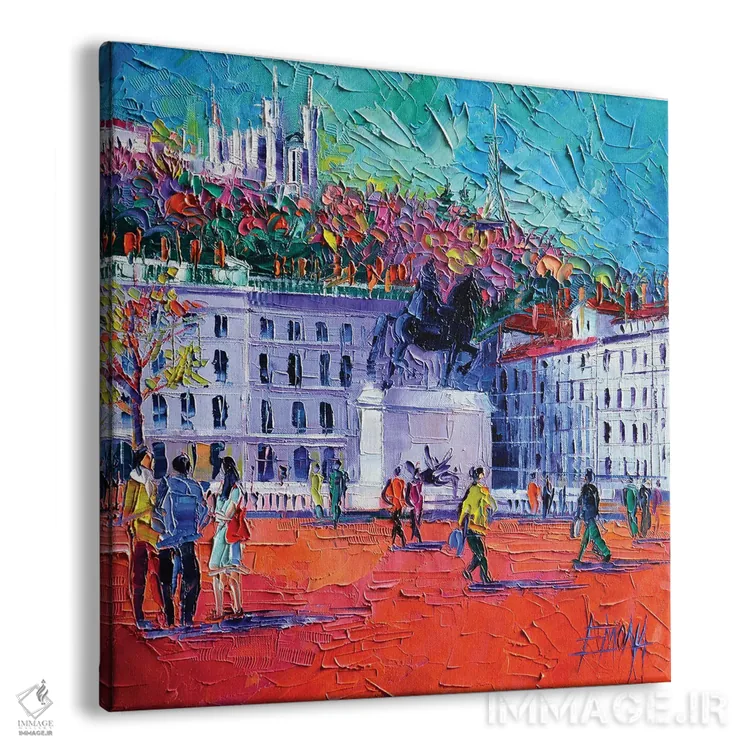 تابلو دکوراتیو میدان بلکور، لیون اثر مونا ادولسکو - نمای پرسپکتیو محصول