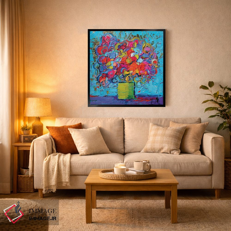 تابلو انتزاعی مینیاتور گل اثر مونا ادولسکو - D2B