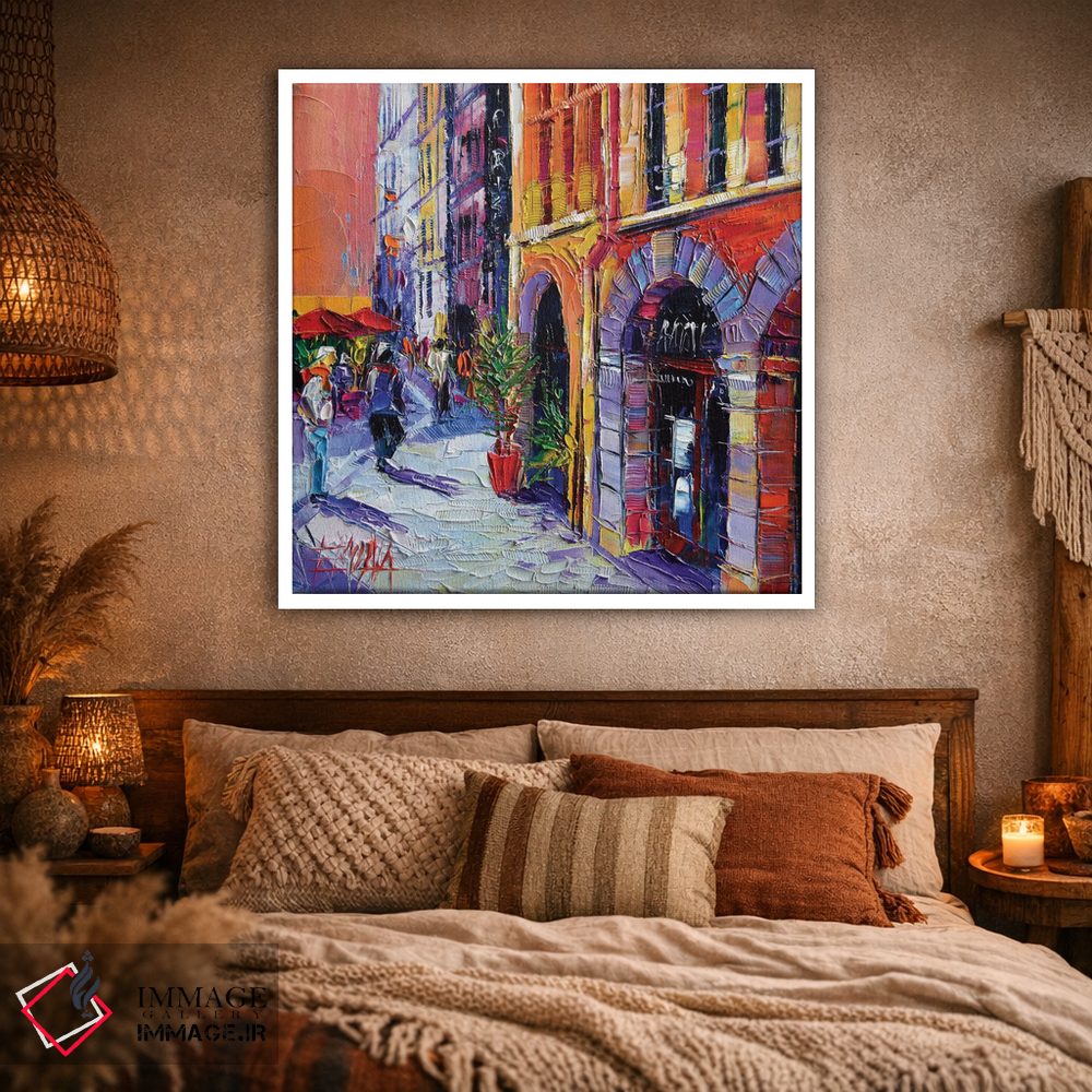 تابلو دکوراتیو پیاده روی در محله قدیمی لیون اثر مونا ادولسکو - D1W