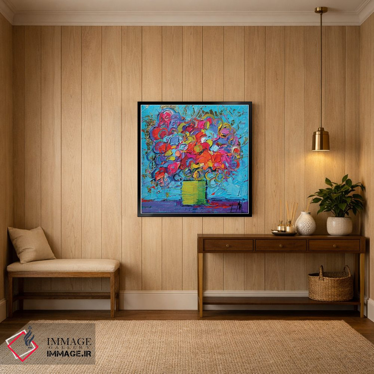 تابلو انتزاعی مینیاتور گل اثر مونا ادولسکو - D3B