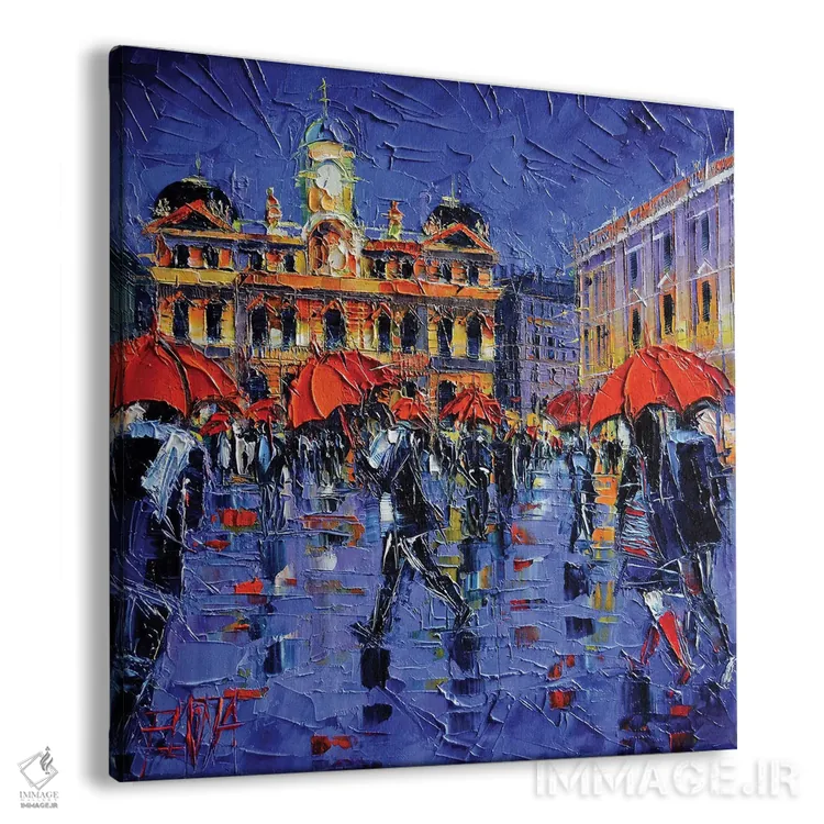 تابلو دکوراتیو چترهای لیون اثر مونا ادولسکو - نمای پرسپکتیو محصول