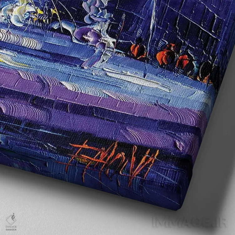 تابلو دکوراتیو فواره ژاکوبن اثر مونا ادولسکو - نمای نزدیک بافت بوم