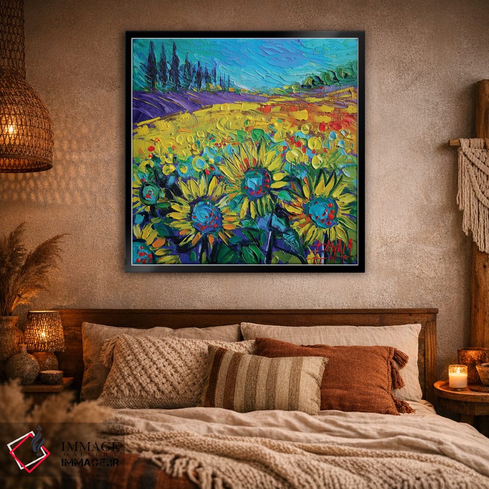 تابلو انتزاعی آفتابگردان های شاد اثر مونا ادولسکو - D1B