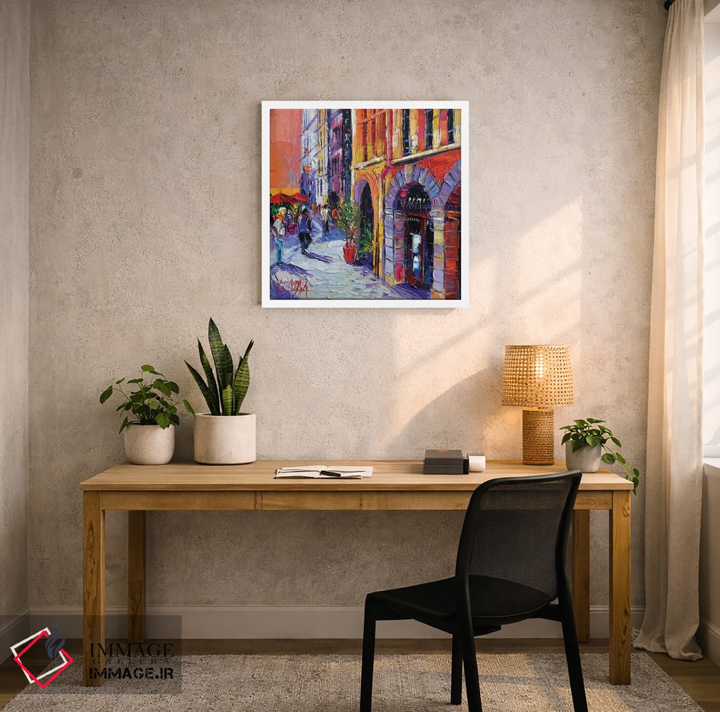 تابلو دکوراتیو پیاده روی در محله قدیمی لیون اثر مونا ادولسکو - D5W