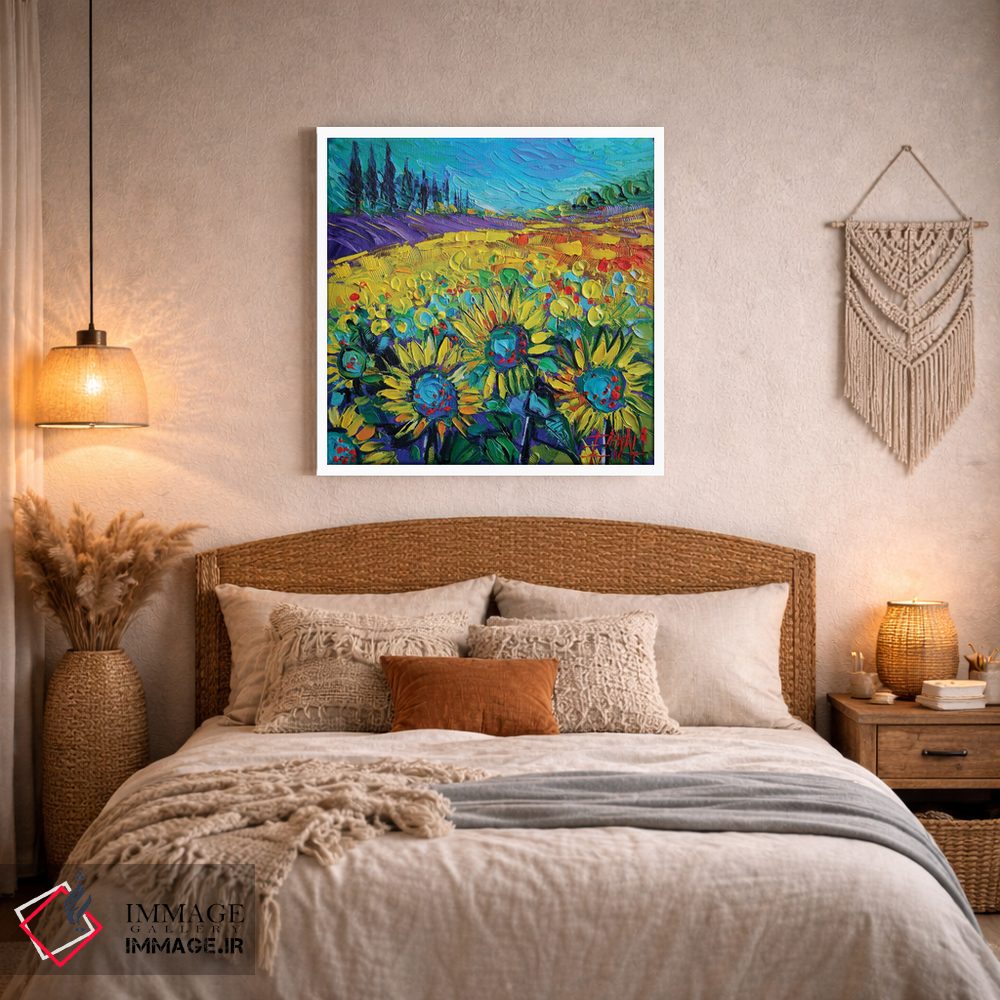 تابلو انتزاعی آفتابگردان های شاد اثر مونا ادولسکو - D3W