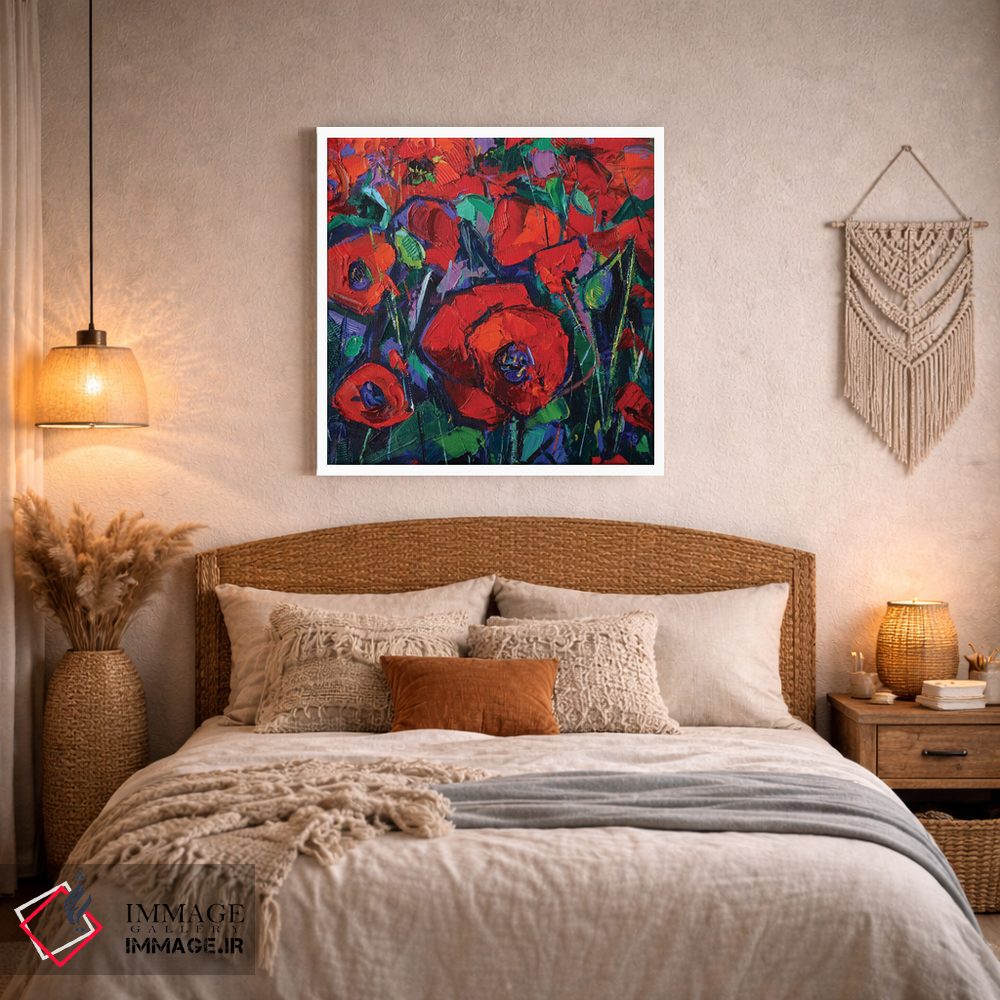 تابلو انتزاعی شقایق های داغ اثر مونا ادولسکو - D2W