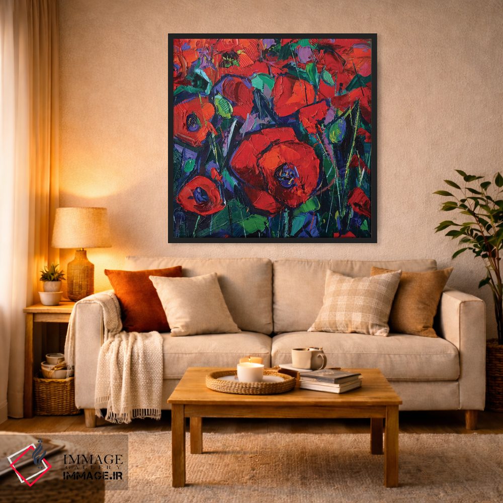 تابلو انتزاعی شقایق های داغ اثر مونا ادولسکو - D3B