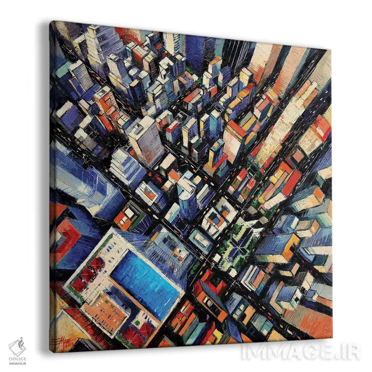 تابلو دکوراتیو نمای آسمان نیویورک اثر مونا ادولسکو - نمای پرسپکتیو محصول