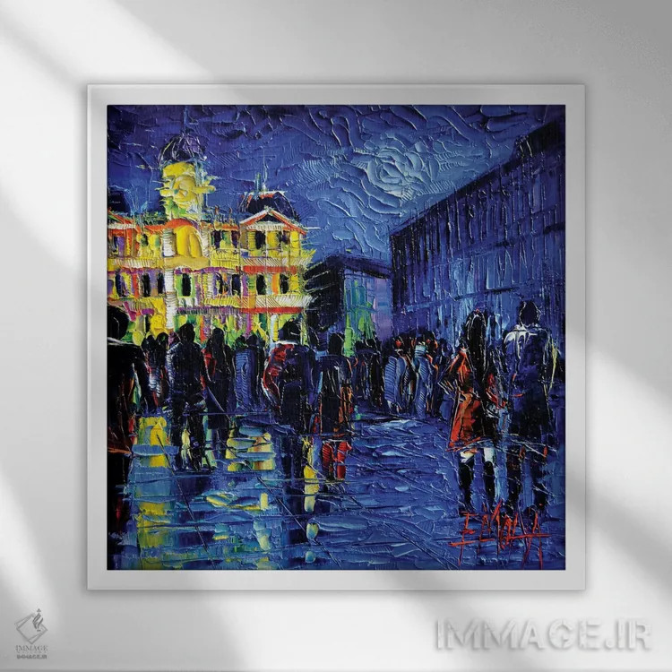 تابلو دکوراتیو جشنواره نور لیون اثر مونا ادولسکو - نمای قابدار سفید