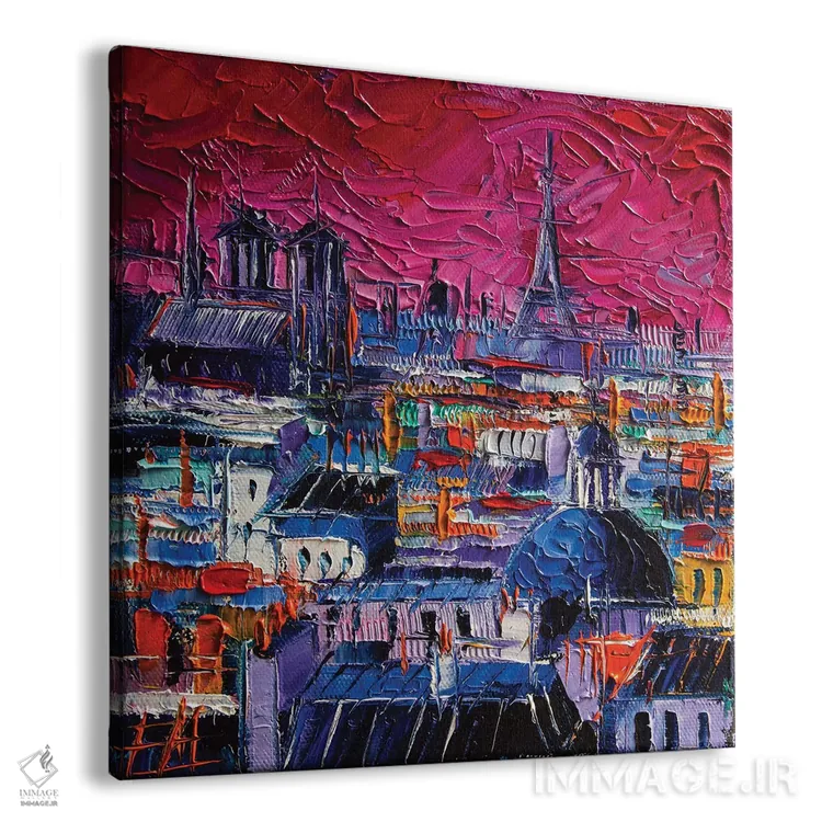 تابلو دکوراتیو پشت بام های پاریسی اثر مونا ادولسکو - نمای پرسپکتیو محصول