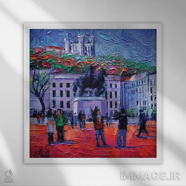 تابلو دکوراتیو یک سه شنبه در لیون اثر مونا ادولسکو - نمای قابدار سفید