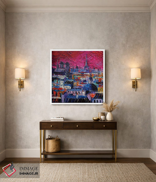 تابلو دکوراتیو پشت بام های پاریسی اثر مونا ادولسکو - D1W