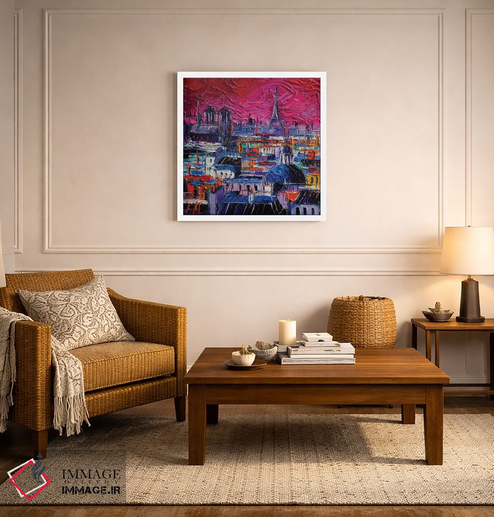تابلو دکوراتیو پشت بام های پاریسی اثر مونا ادولسکو - D4W