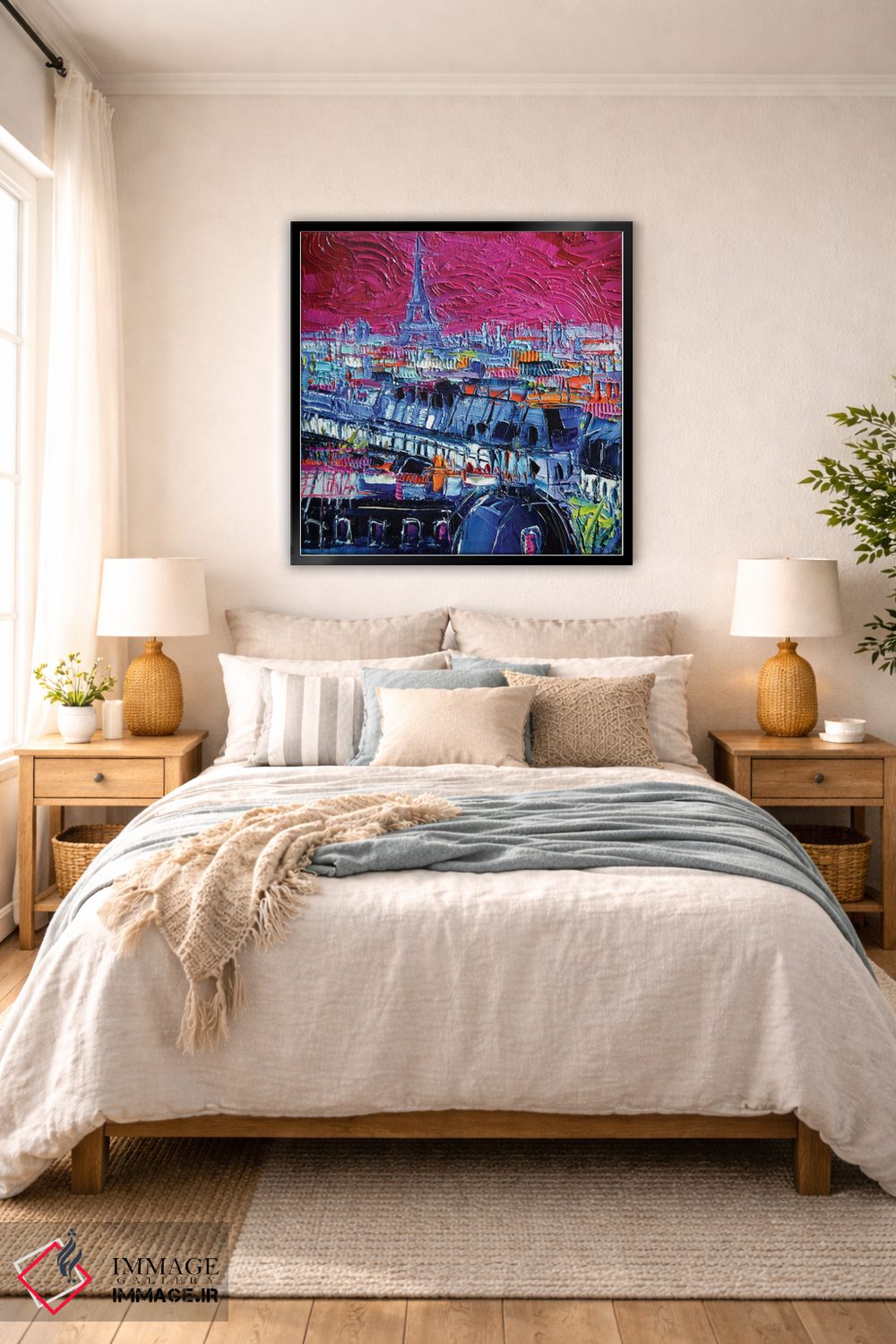 تابلو دکوراتیو پاریس صورتی اثر مونا ادولسکو - D6B