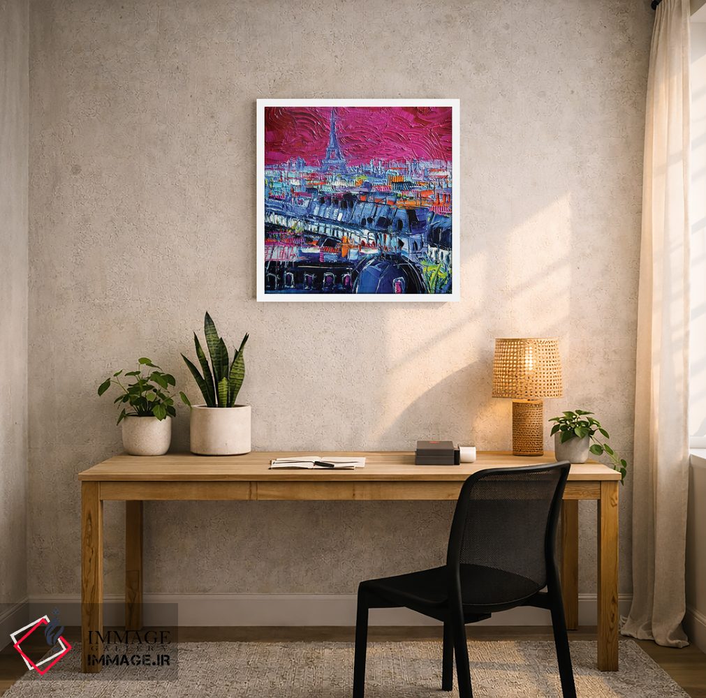 تابلو دکوراتیو پاریس صورتی اثر مونا ادولسکو - D4W